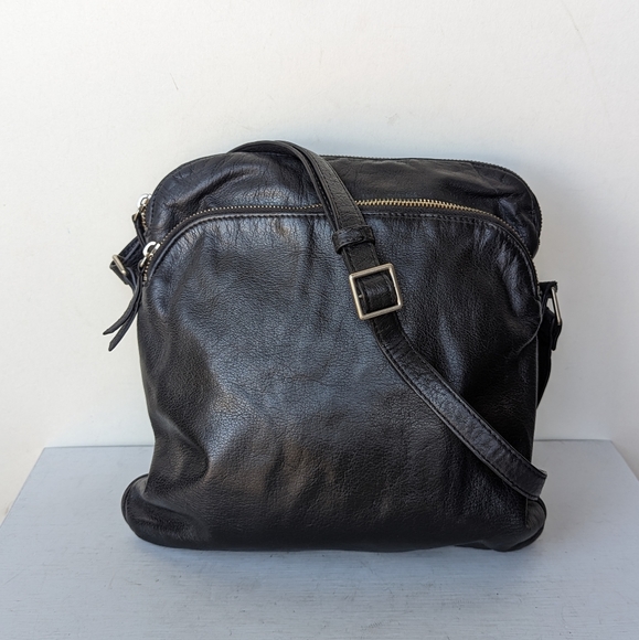 margot Bags Margot Black Leather Top Zip Crossbody Purse Bag Poshmark